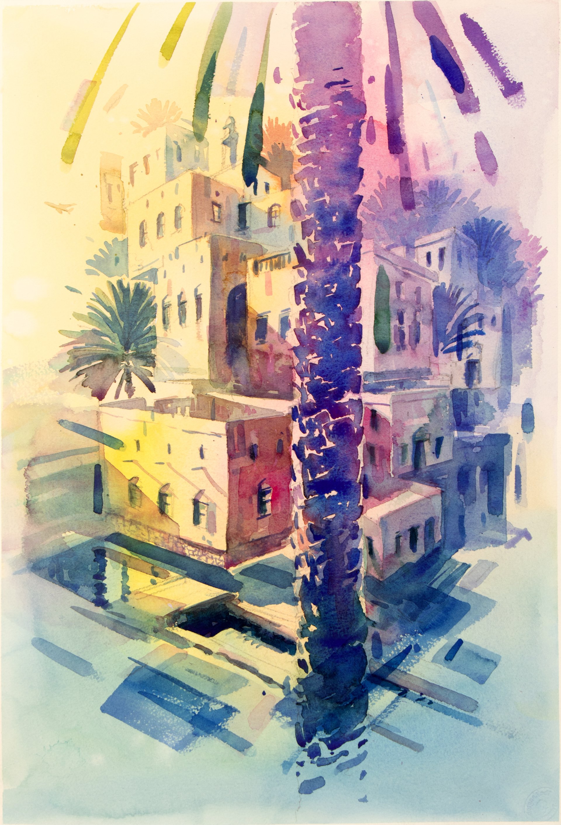 Watercolor Study VII by Salim Al Salami